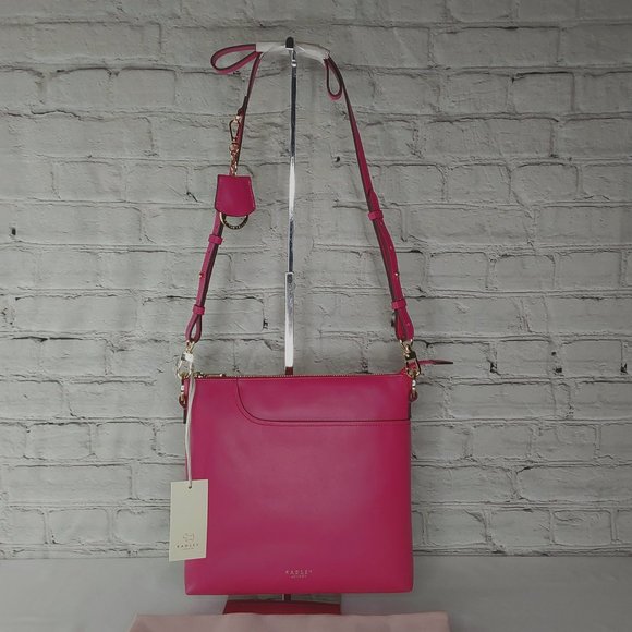 'RADLEY LONDON' 'SCOTTIE' LEATHER TOP ZIP CROSSBODY BAG CONCEAL KEY FOB - Picture 5 of 16